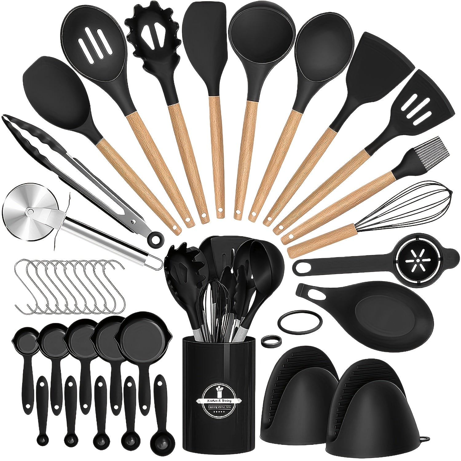 Kitchen Tools – versatile meal preparation, 37 44pcs Complete Silicone Kitchen Cooking Utensil Set