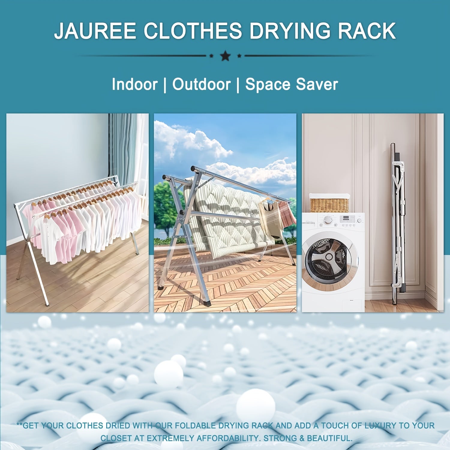 Premium Adjustable Home Storage Rack – durable multi-purpose storage, Clothes Drying Rack 63 And 78 7 Two Types Retractable Length And Folding Outdoor, designed for American homes, daily convenience and practical gifting