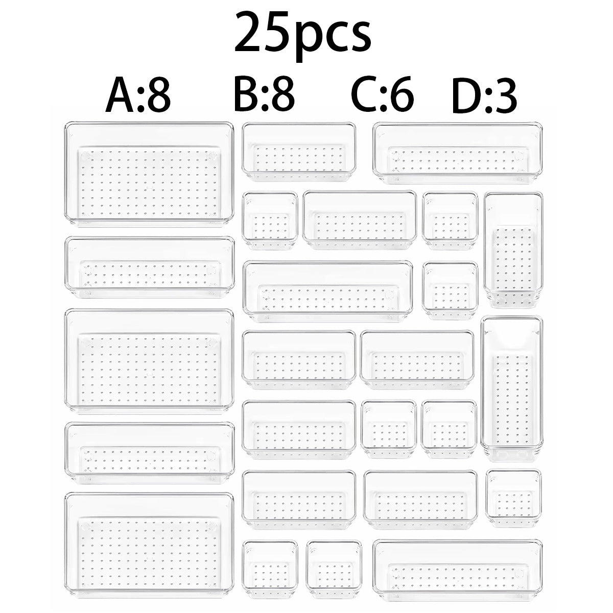 Heavy-Duty 11pcs Stackable Storage Drawer – smooth-access cabinet organization, 11pcs 23pcs 44pcs Deluxe Desktop Drawer Organizer Set - Transparent Multifunctional Storage Boxes for, designed for American homes, daily convenience and practical giftin