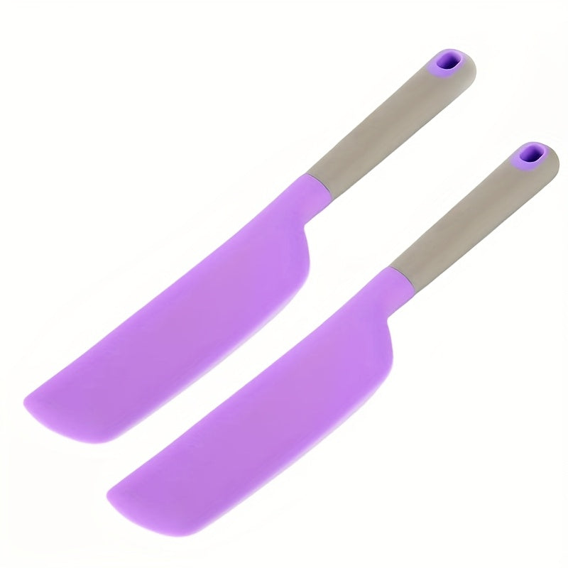 Kitchen Essential – 2pcs Large Silicone Spatula- Non Stick, Heat-resistant Kitchen Scraper, Kitchen Supplies, Kitchen Accessories, Christmas Gift, Suitable for Cooking and Baking, Easy to Mi