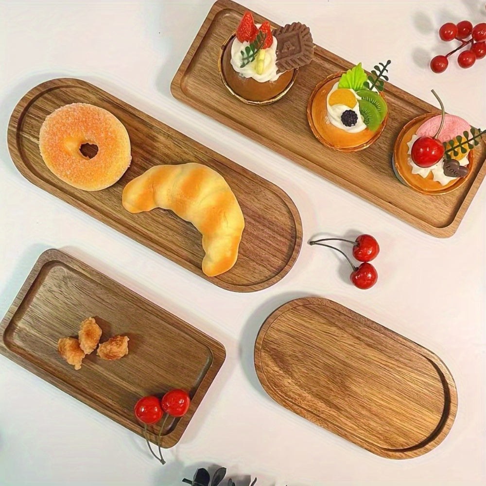 Heavy-Duty 1pc Home Storage Organizer – space-saving everyday organization, 1pc Acacia Wood Multi-Purpose Serving Tray - Natural Bathroom Organizer Decor Durable High-Quality Wood, designed for American homes, daily convenience and practical gifting
