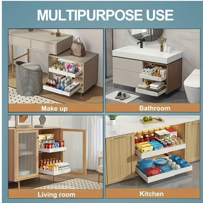 Heavy-Duty 1pc Kitchen Cookware Set – versatile meal preparation, 1pc 2pcs Adjustable Pull-Out Cabinet Organizer Expands 12 59-20 47 Inches Heavy-duty Pull-out Drawer, designed for American homes, daily convenience and practical gifting