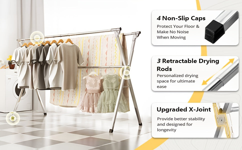 Premium Adjustable Home Storage Rack – durable multi-purpose storage, Clothes Drying Rack 63 And 78 7 Two Types Retractable Length And Folding Outdoor, designed for American homes, daily convenience and practical gifting