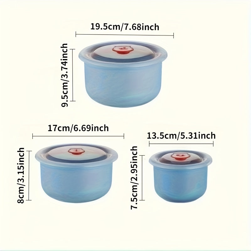[Large Capacity Food Containers] 3/4pcs Large Capacity, Air-tight Plastic Refrigerator Storage Boxes | Keeps Fruit, Vegetable, Meat, Egg, Dumpling Fresh - Fresh-keeping, Easy-to-Clean, Stackable, Space-saving Kitchen Food Containers