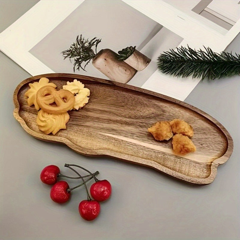 Heavy-Duty Reusable Drinkware Set – easy-access beverage storage, Rectangular Acacia Wood Tray Solid Wood Dinner Plate Heat-Resistant Bread Board And Tea Cup, designed for American homes, daily convenience and practical gifting