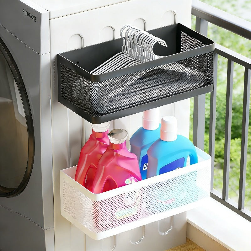 Versatile Adjustable Home Storage Rack – durable multi-purpose storage, High-Quality White Magnetic Washing Machine Metal Storage Basket Large Or Extra-Large Size Magnetic Laundry, designed for American homes, daily convenience and practical gifting