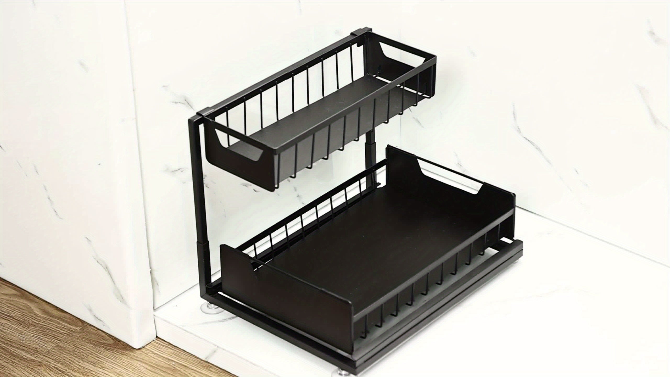 Versatile 1pack Pull-Out Cabinet Organizer – smooth-access cabinet organization, 2-Tier Sliding Under Sink Organizer Rack Kitchen Lower Sink Sorting Sliding Pull-out Cabinet Sorting, designed for American homes, daily convenience and practical giftin