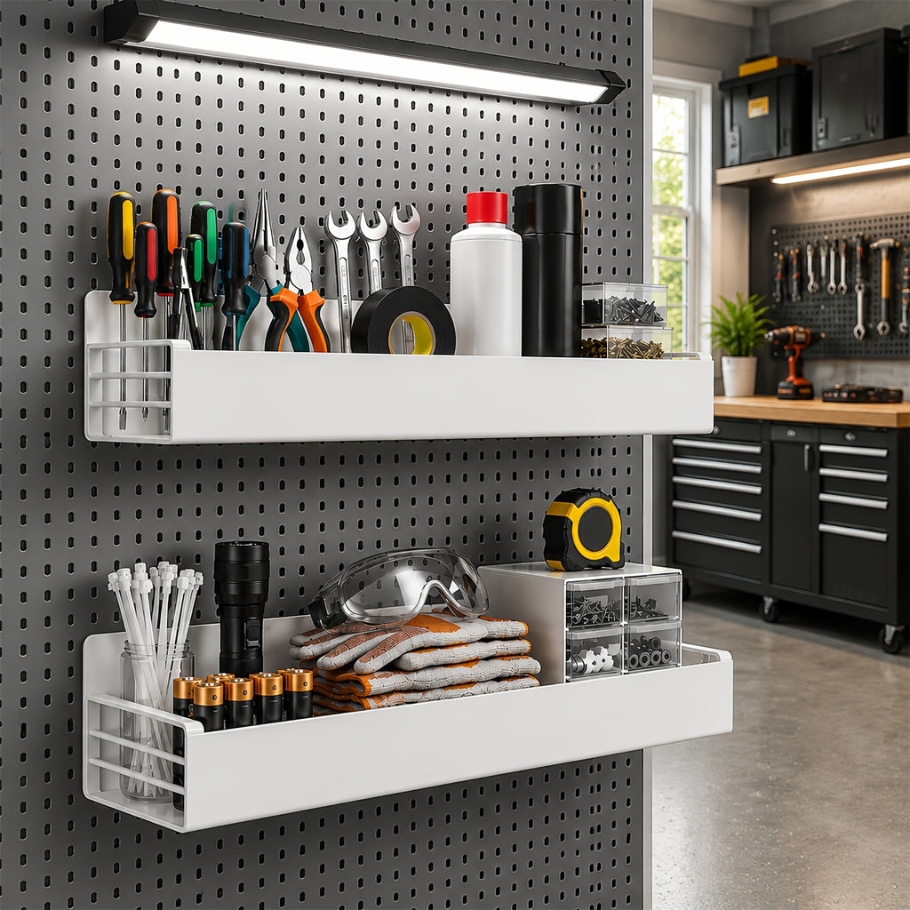 Kitchen Essential – 2/4pcs Strong Magnetic Shelves - Shelves, Magnetic Tool Racks, Suitable for Garages, Tool Rooms, Washing Machines, No Drilling Required for Installation, Can Be Used to H