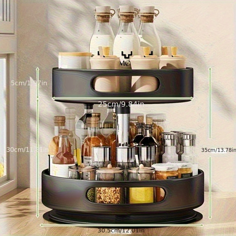 Kitchen Essential – A Circular Storage Rack for Spices, Suitable for The Kitchen, Bathroom, And Living Room for Modern US Homes, easy meal prep and organization, Versatile Everyday Use and T