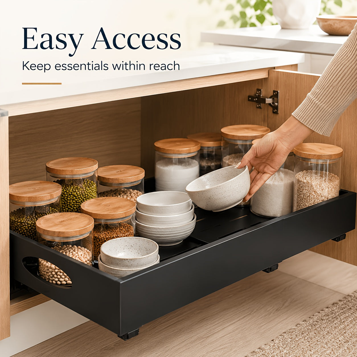 Smart Pull-Out Cabinet Organizer – smooth-access cabinet organization, Multi-Purpose Retractable Drawer Cabinet Under Sink And Cabinet 17 1 to 26 77 Wide, designed for American homes, daily convenience and practical gifting