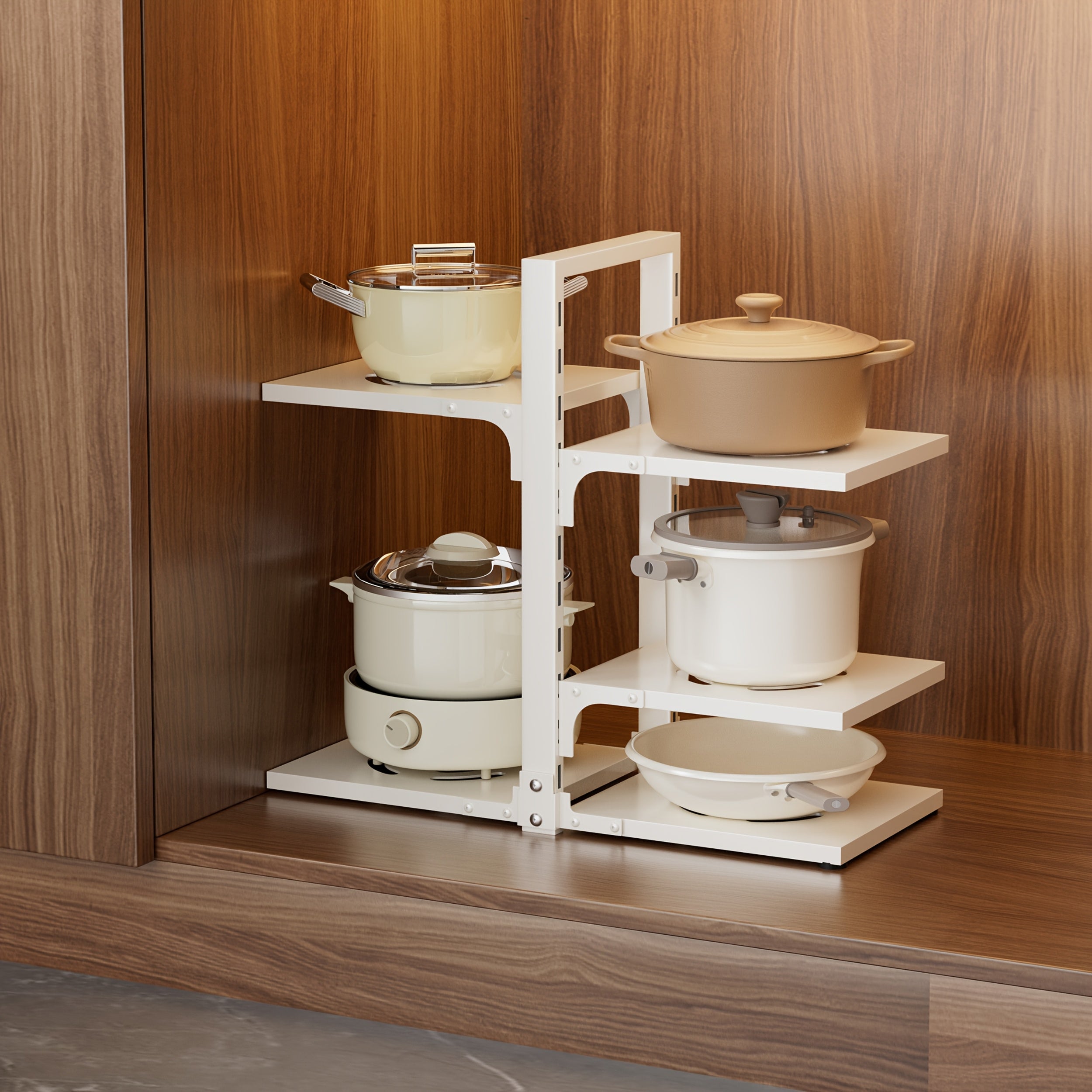 Storage Rack – 2/7-Tier Adjustable Kitchen Storage Rack, Multi-Layer Sink Organizer for Pots, Pan