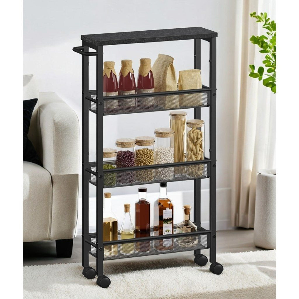 Easy-Access Reusable Drinkware Set – easy-access beverage storage, 4-Tier Metal Kitchen Shelf With 360 Swivel Wheels 29 99 H x15 99 W, designed for American homes, daily convenience and practical gifting