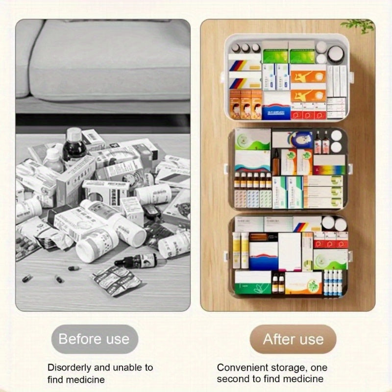 Compact Stackable Home Storage Bins – portable space-saving storage, Home Bathroom Travel Multi-Layer Large Capacity Medicine Storage Box Bathroom Storage with Portable Pill, designed for American homes, daily convenience and practical gifting