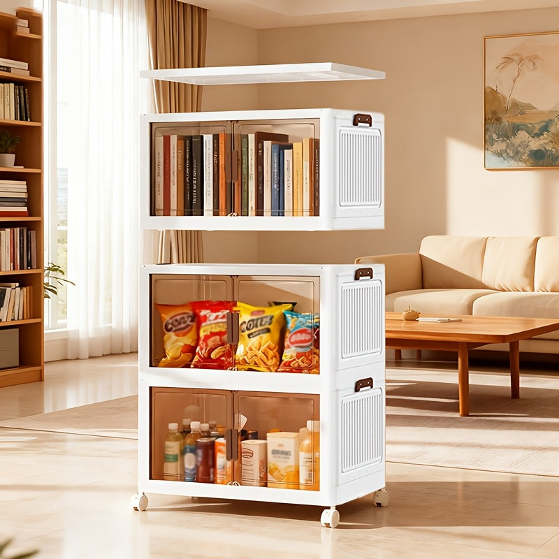 Modern Stackable Home Storage Bins – portable space-saving storage, 5-Layer Stackable Storage Box with Lid And Door 1 2 3 4 5-Layer Up, designed for American homes, daily convenience and practical gifting