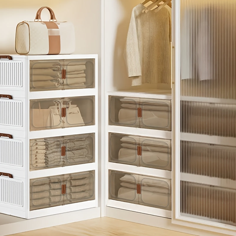 Space-Saving Stackable Home Storage Bins – portable space-saving storage, 1 2 3 4 5Layer Extra Large Storage Cabinet Multi-tier Foldable Storage Box with, designed for American homes, daily convenience and practical gifting