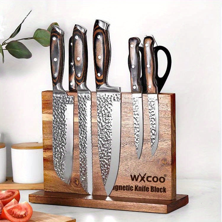 Easy-Access 1pc Adjustable Home Storage Rack – durable multi-purpose storage, 1pc Home Kitchen Double-sided Wooden Magnetic Stands Holder Rack Magnetic Knife Block with Strong, designed for American homes, daily convenience and practical gifting