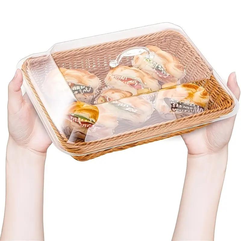 1pc Bread Basket - Durable Plastic Bread Basket, Washable Food Tray for Storing Desserts And Fruits - Ideal for Kitchen, Picnic And Home Display, Also a Perfect Storage Box for Pastries And Desserts