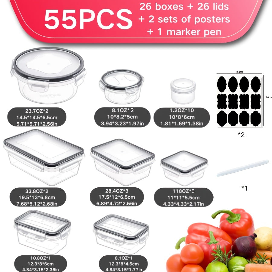Space-Saving 22/52/55/56/58pcs Reusable Drinkware Set – easy-access beverage storage, 22 52 55 56 58pcs Food Storage Container Set with 11 22 26 Lids, designed for American homes, daily convenience and practical gifting