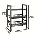 Heavy-Duty 1pc Adjustable Home Storage Rack – durable multi-purpose storage, 1pc Movable Storage Rack Adjustable Kitchen Shelf with Baskets Kitchen Organizer And Storage Metal, designed for American homes, daily convenience and practical gifting
