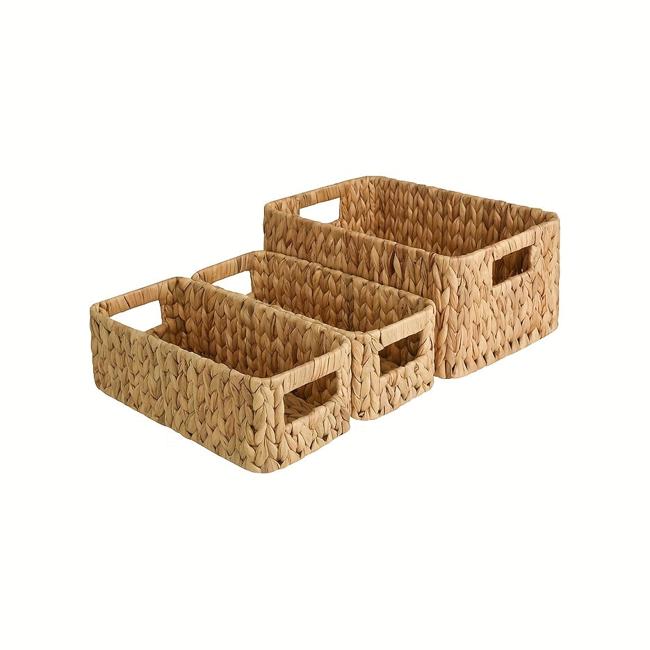 Heavy-Duty Adjustable Home Storage Rack – durable multi-purpose storage, Storage Baskets Square Wicker Baskets With Built-in Handles Hand-Woven Baskets For Bedroom Bathroom Pantry, designed for American homes, daily convenience and practical gifting