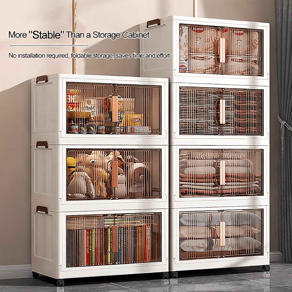 Versatile Stackable Home Storage Bins – portable space-saving storage, 29 2In Folding Storage Cabinet 3 4 5-Tier Extra Large Plastic Storage Bins with, designed for American homes, daily convenience and practical gifting