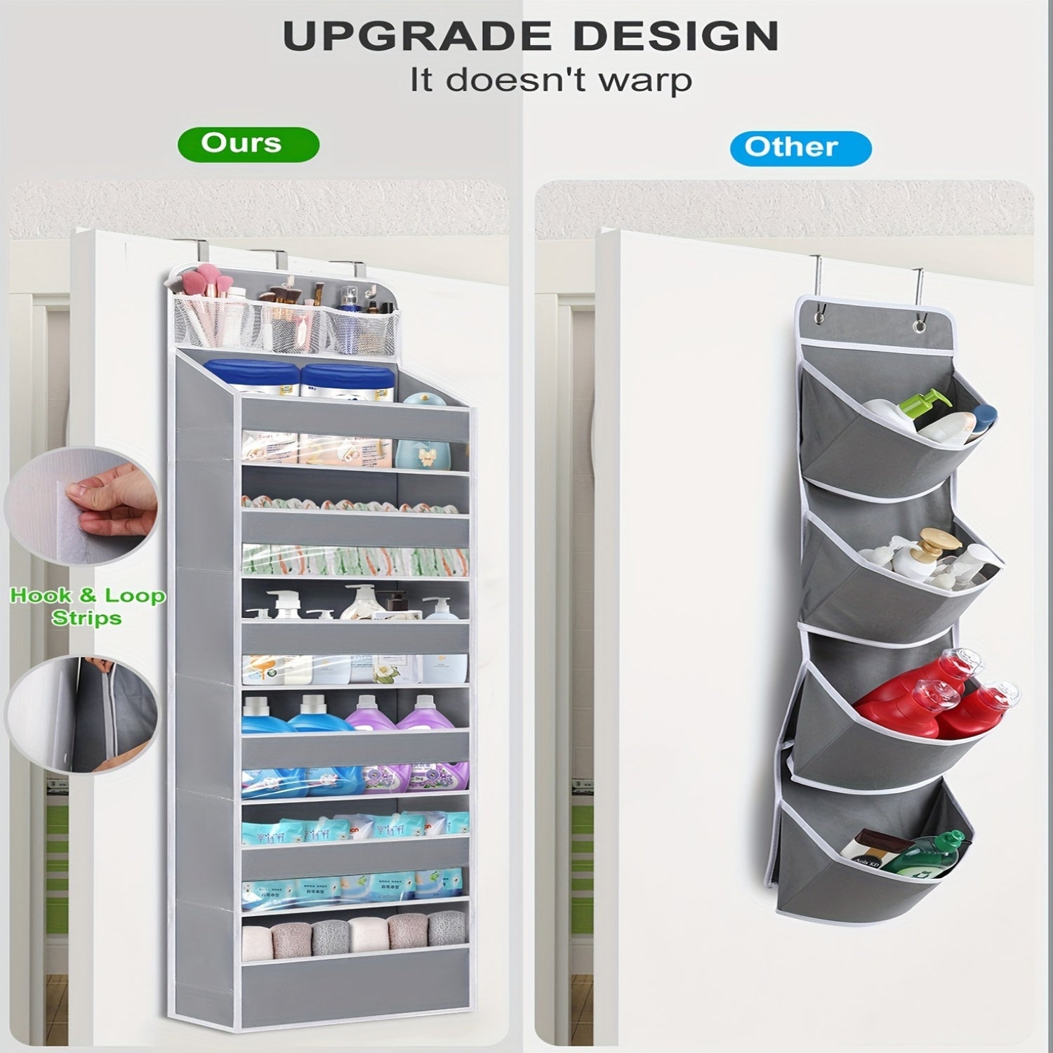 Smart Home Storage Organizer – space-saving everyday organization, Over Door Hanging Organizer No Tilt Closet Organizer for Diaper Shoes Over Door Storage, designed for American homes, daily convenience and practical gifting