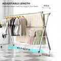 Foldable Metal Clothes Drying Rack, Adjustable Three Rod, with Space-Saving Storage, for Indoor And Outdoor Use, for Clothes, Blankets And Bedding, Drying Racks