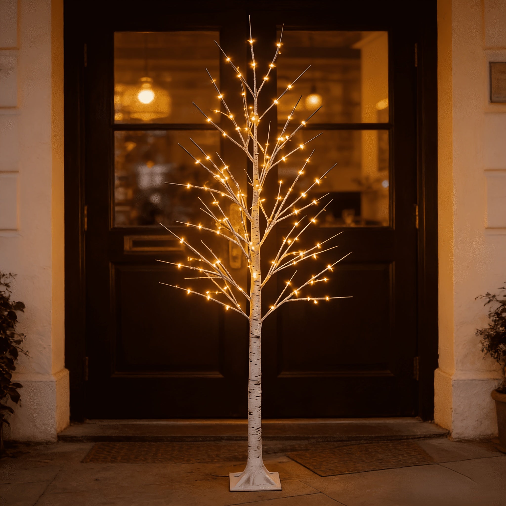 Ambient Home Decor – 5-foot LED Birch Tree Light, Artificial Tree, Equipped with 78 Warm White LED Lights, Dimmable, Timer, USB Power Supply, Indoor And Outdoor Home Decoration, Outdoor Floo