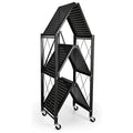 Heavy-Duty Adjustable Home Storage Rack – durable multi-purpose storage, 3-Tier Heavy-Duty Foldable Metal Storage Rack with Wheels Movable Organizer Shelves Suitable for Garage, designed for American homes, daily convenience and practical gifting
