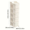 White Multi-layer Rolling Storage Cart, Multifunctional Drawer-style Cabinet, Modern Minimalist Plastic Office Cart, Stackable Layered Organizer, Living Room Storage Cart -Suitable for Kitchen, Bedroom, Living Room, And Office., Storage Drawer Units