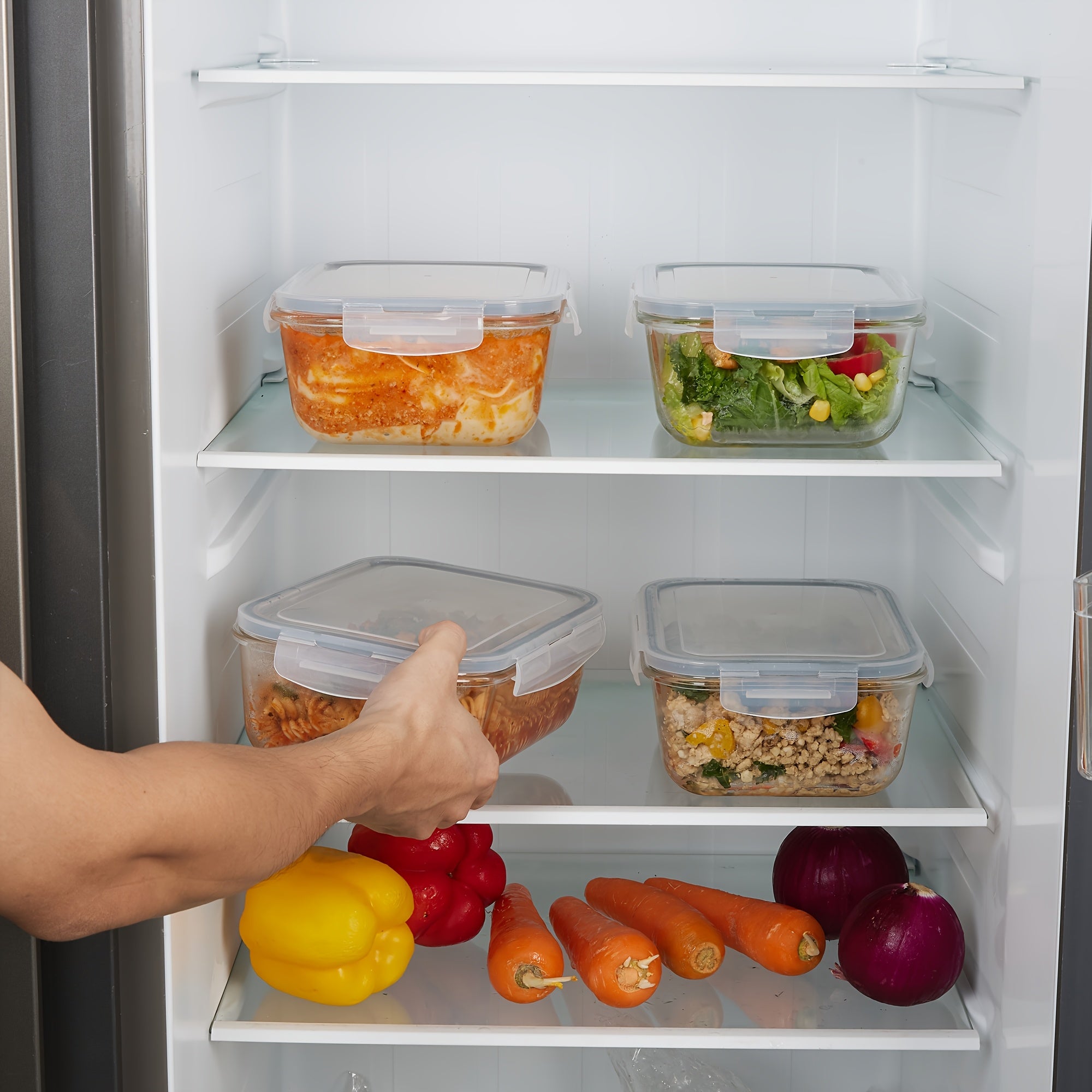 1860Ml/ 63Oz Large Glass Storage Containers with Lids, 2Pack Food & Dish Transport-Bus Tubs, Meal Prep Food Container Set with Snap Airtight Lid, Leak Proof, for Food Storage And Transportation