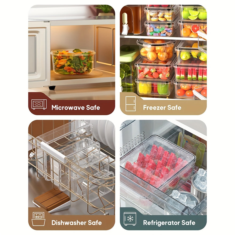 [Airtight Food Storage] 60pcs Airtight Food Storage Container Set with Lids (30 Containers & 30 Lids) - BPA-Free, PVC-Free Plastic Leakproof Meal Prep Kit, Microwave/Dishwasher Safe, Hinged-Lid System, Labels & Pen for Pantry, Leftovers, Fridge Organizati