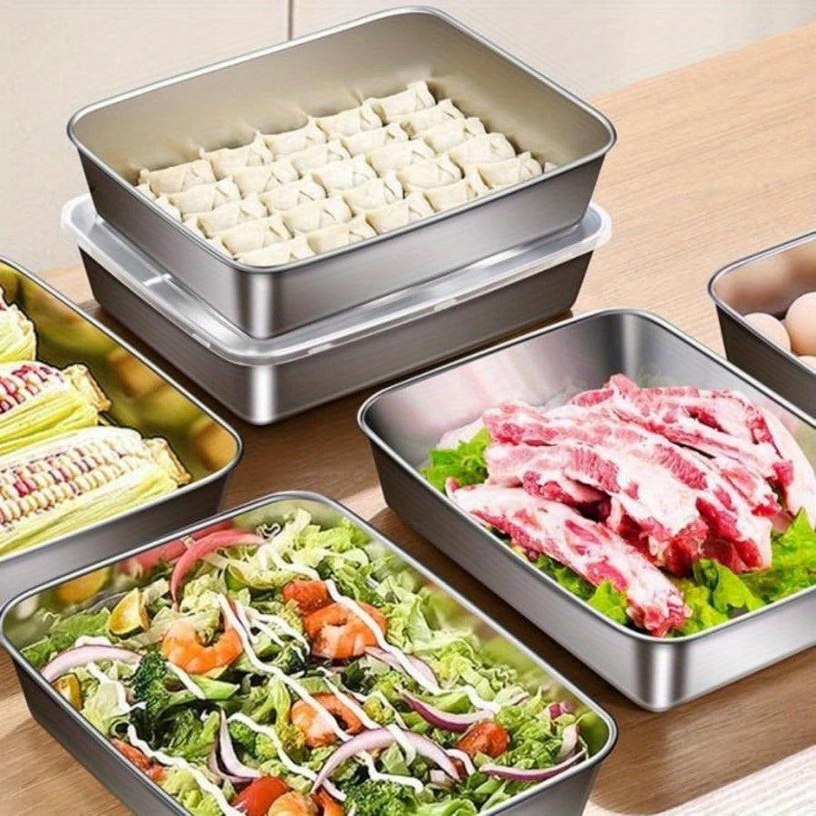 Smart 3/6/12pcs Refrigerator Storage Organizer – easy-access fridge organization, 3 6 12pcs-Durable Stainless Steel Food Storage Container Set-Leak-Proof Stackable Space-Saving Fridge Freezer Microwave, designed for American homes, daily convenience