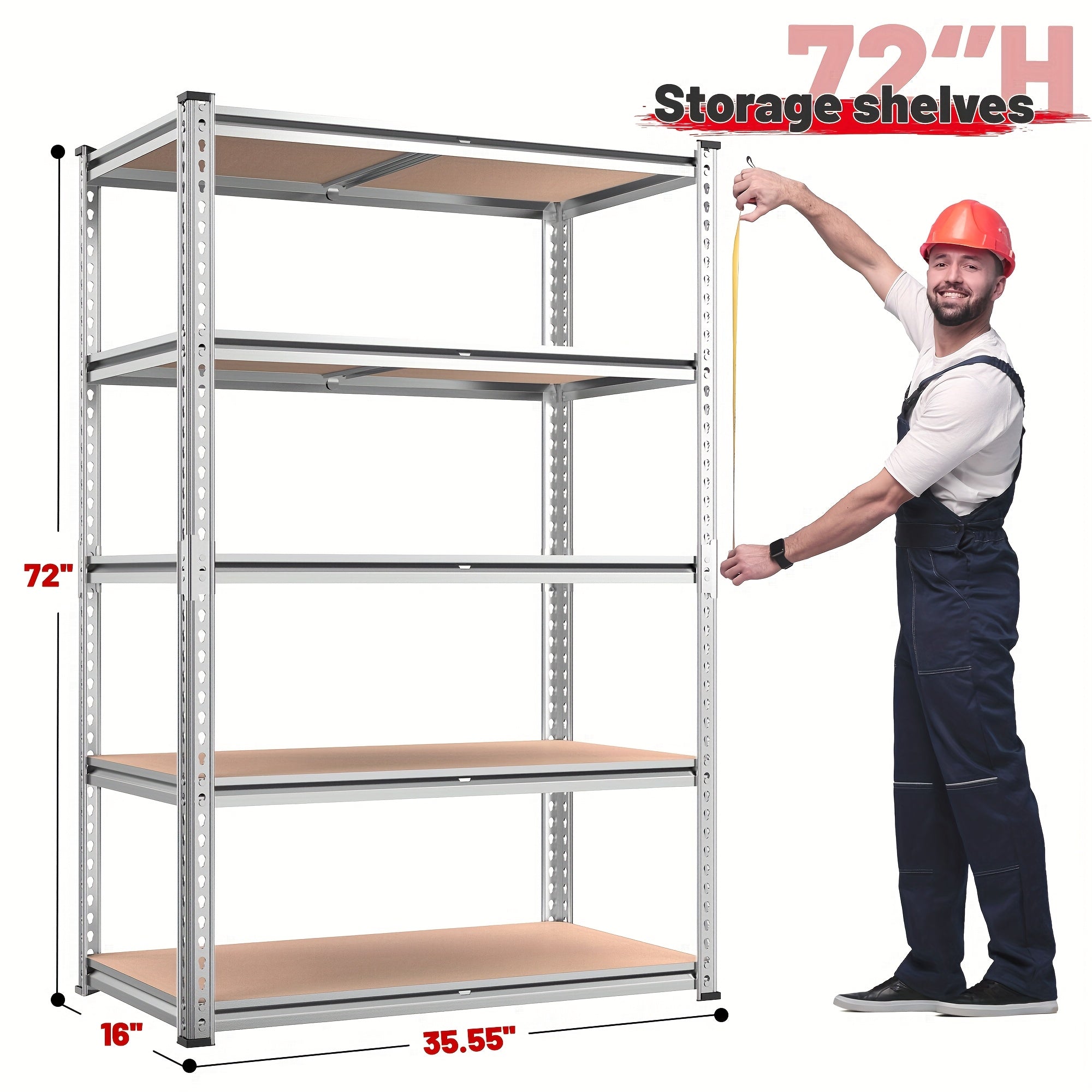 Storage Rack – Space-Saving 5 Tier Adjustable Home Storage Rack – durable multi-purpose storage,