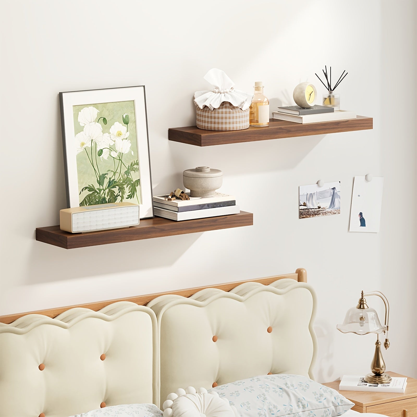 Premium 2/4/6pcs Home Storage Organizer – space-saving everyday organization, TOMNK 2 4 6pcs Set Floating Shelves 15 7-inch 19 7-inch 22-inch Wooden Wall-Mounted, designed for American homes, daily convenience and practical gifting