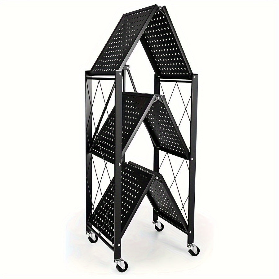 Premium Adjustable Home Storage Rack – durable multi-purpose storage, 3 4 5-Tier Unassembled Storage Rack Equipped with Wheeled Multi-Layer Storage Shelves Portable Floor-Standing, designed for American homes, daily convenience and practical gifting