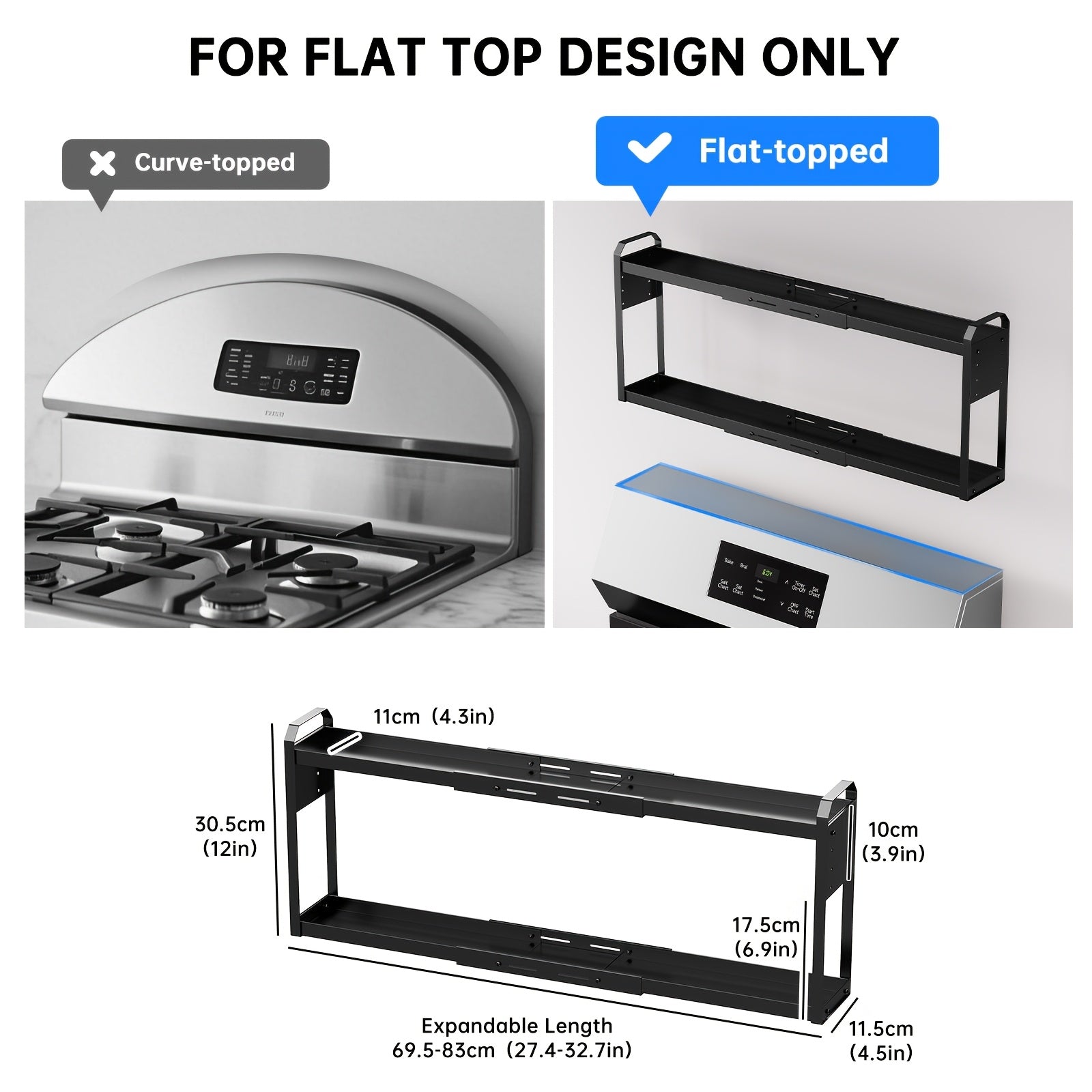 Heavy-Duty Adjustable Home Storage Rack – durable multi-purpose storage, Heavy-Duty Magnetic Over The Stove Shelf Shelf - 2-Tier Expandable Length Carbon Powder-Coated Suitable, designed for American homes, daily convenience and practical gifting