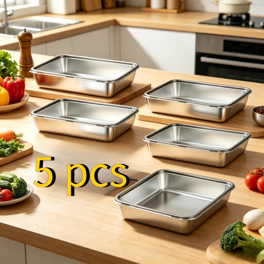 Easy-Access Kitchen Baking Dish Set – oven-ready cooking and serving, Buy Three Get Two Free-a Total of Five Stainless Steel Food Storage Containers Durable, designed for American homes, daily convenience and practical gifting