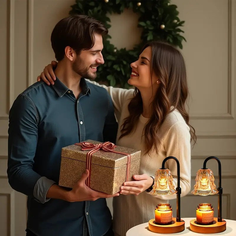 2-Pack Candle Warmer Lamp, Candleholders, LED Light With Dimmer And Wood Base, Height And Brightness Adjustable Wax Warming Lamps, House Warming Gifts New Home Decor, New Year And Valentine'S Day Gift, For Wife Mom Lovers Friends [Bulb Not Included]