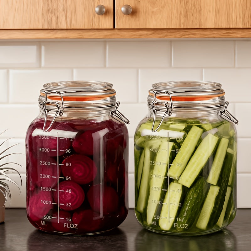 Space-Saving 2 Pack Mason Jar Set – clear reusable pantry storage, 2 Pack Large Glass Jars with Airtight Lids 1 Gallon Mason Jars with Replacement, designed for American homes, daily convenience and practical gifting