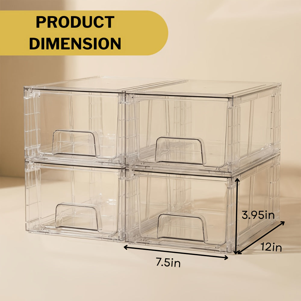 Modern 4/6/8/10 Pack Pull-Out Cabinet Organizer – smooth-access cabinet organization, Stackable Organizer Bins 4 6 8 10 Pack Clear Acrylic Food Storage Drawers With, designed for American homes, daily convenience and practical gifting