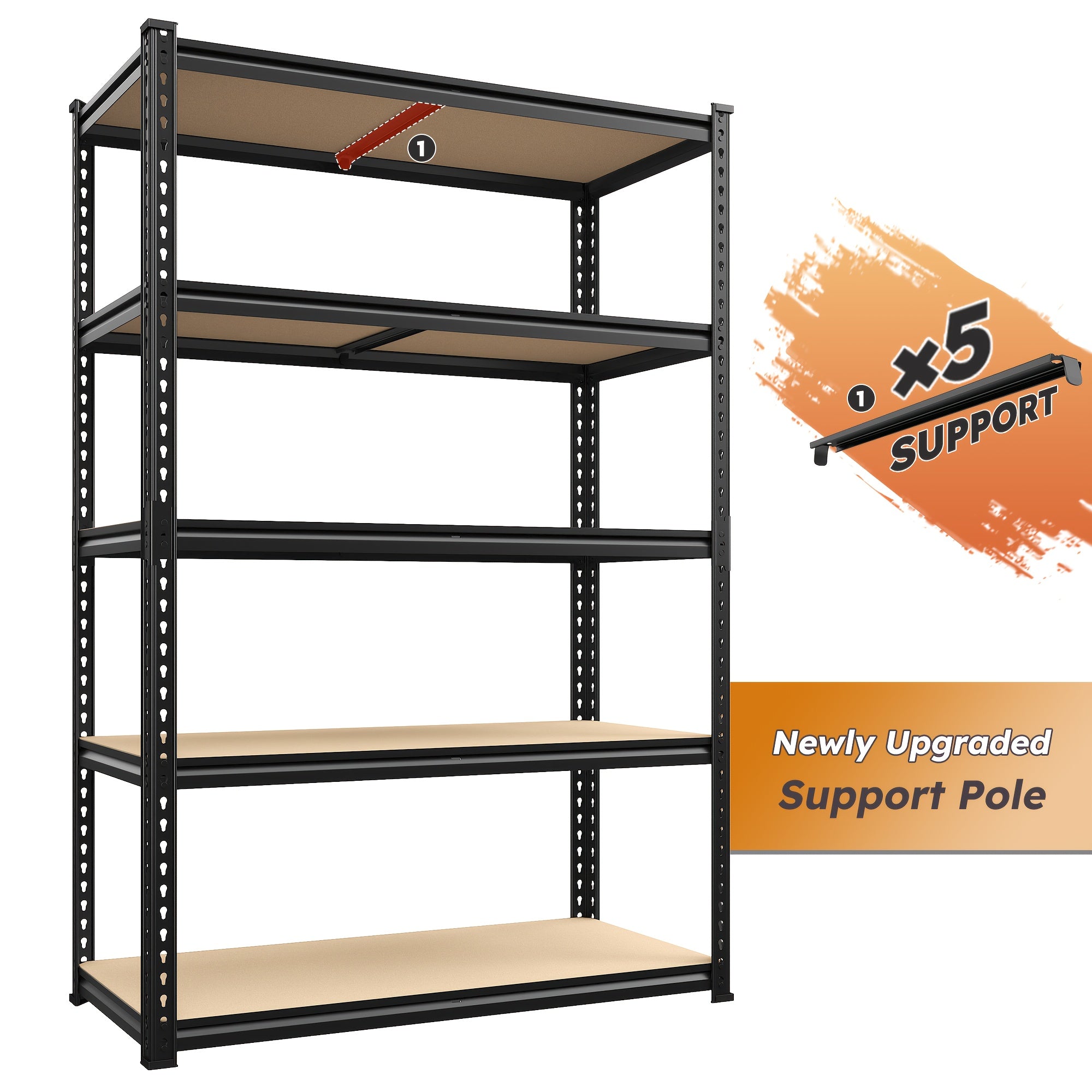 Space-Saving 5 Tier Adjustable Home Storage Rack – durable multi-purpose storage, 2020LBS Storage Shelves 5 Tier 72 H X 35 55 W X 16 DGarage, designed for American homes, daily convenience and practical gifting