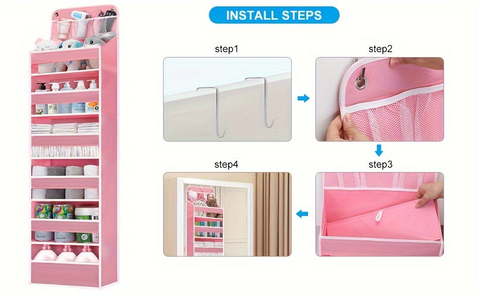 Smart Home Storage Organizer – space-saving everyday organization, Over Door Hanging Organizer No Tilt Closet Organizer for Diaper Shoes Over Door Storage, designed for American homes, daily convenience and practical gifting
