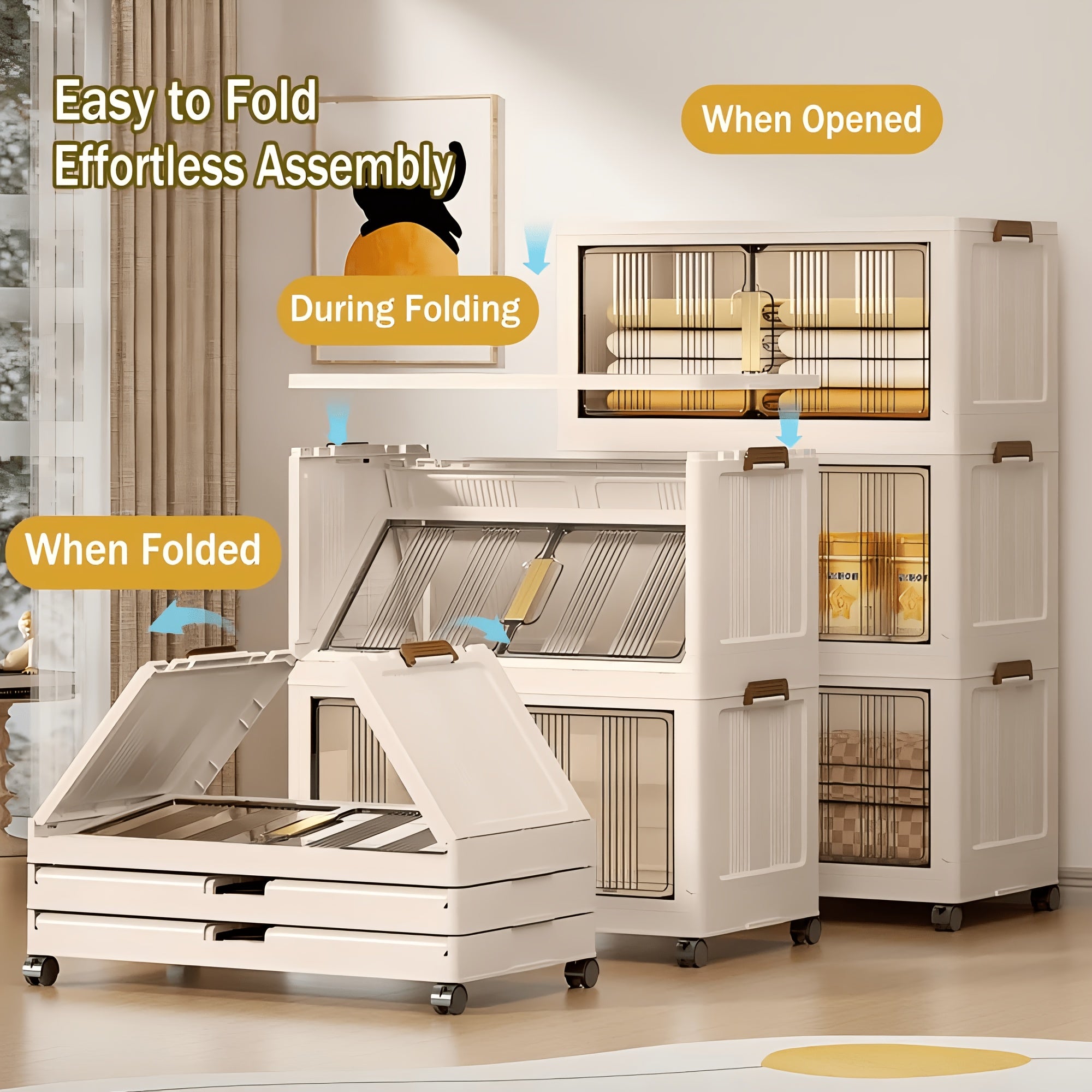 Versatile 3/4/5 Tier Stackable Home Storage Bins – portable space-saving storage, 29 2 Wide Extra Large Storage Cabinet - 3 4 5 Tier Plastic Storage, designed for American homes, daily convenience and practical gifting