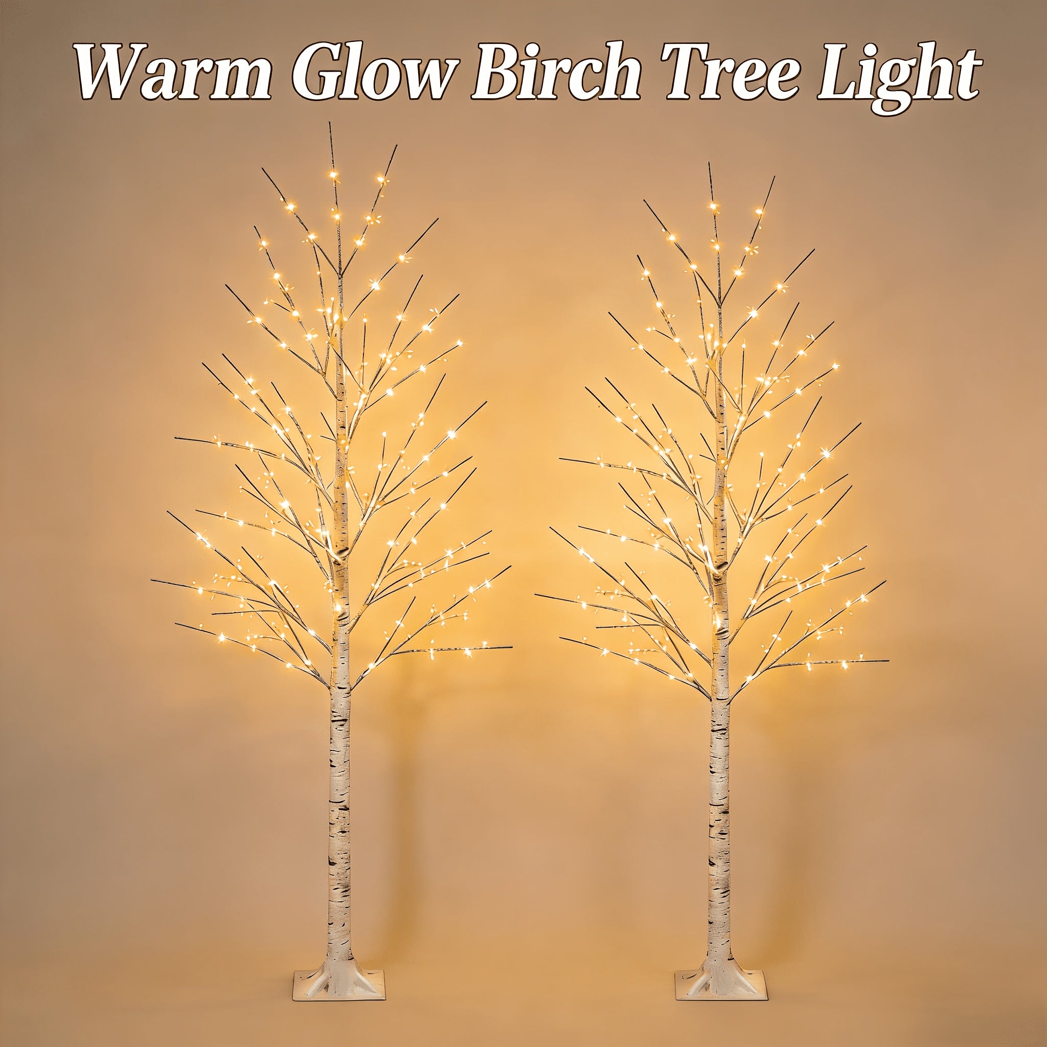 Ambient Home Decor – 5-foot LED Birch Tree Light, Artificial Tree, Equipped with 78 Warm White LED Lights, Dimmable, Timer, USB Power Supply, Indoor And Outdoor Home Decoration, Outdoor Floo