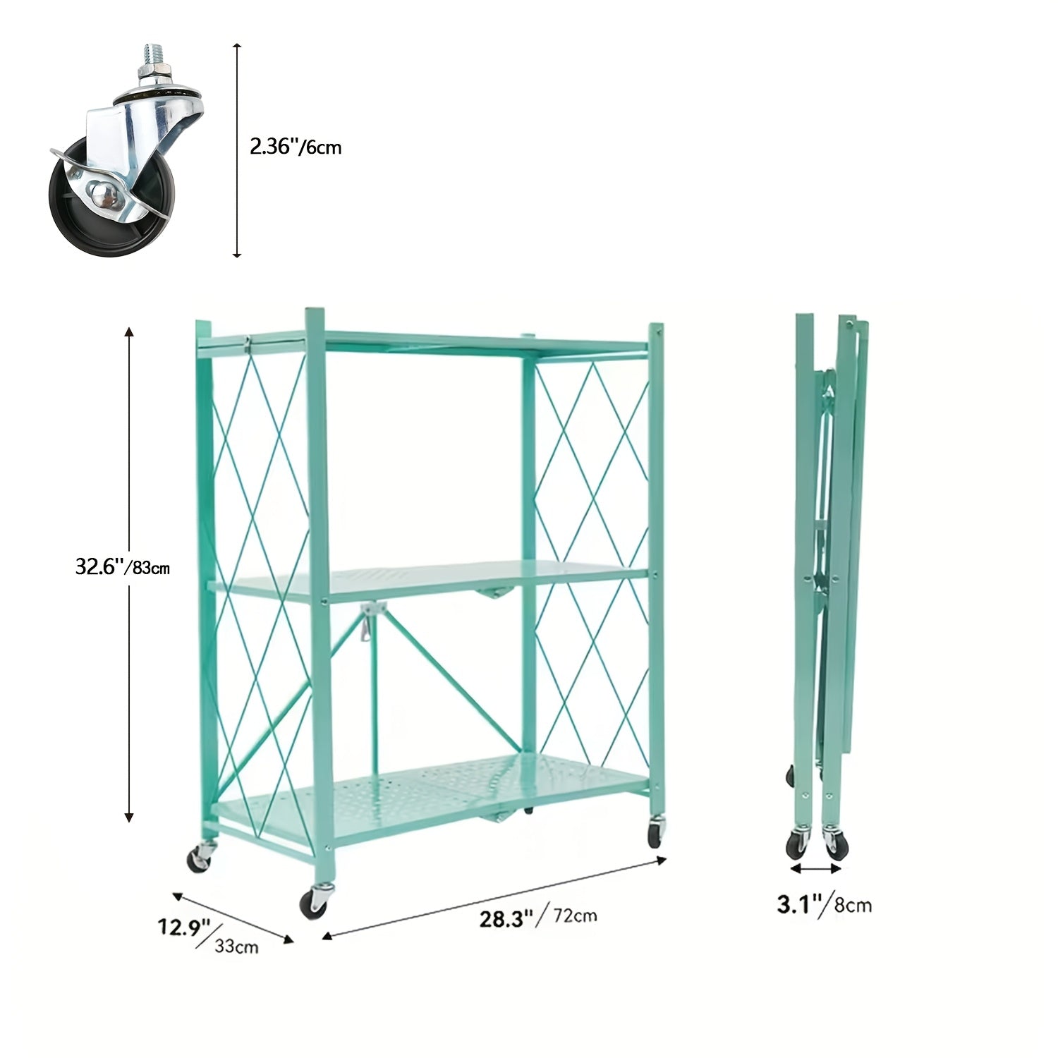 Storage Rack – 5 4 3-Tier Heavy-Duty Folding Storage Rack With Wheels - Portable Multi-Layer