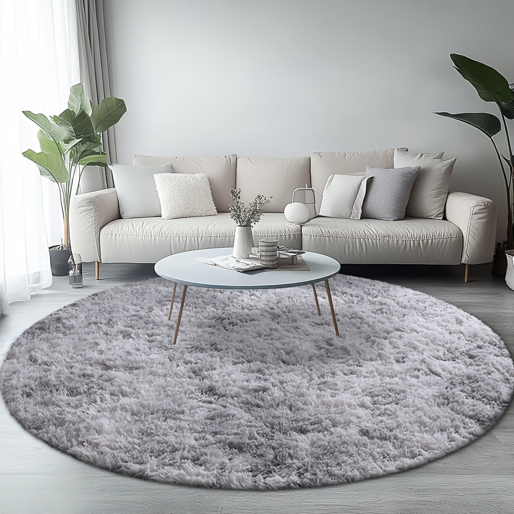 Area Rug – A Cozy Round Shaggy Rug Is Perfect for The Bedroom, While a Soft And Fluffy Round