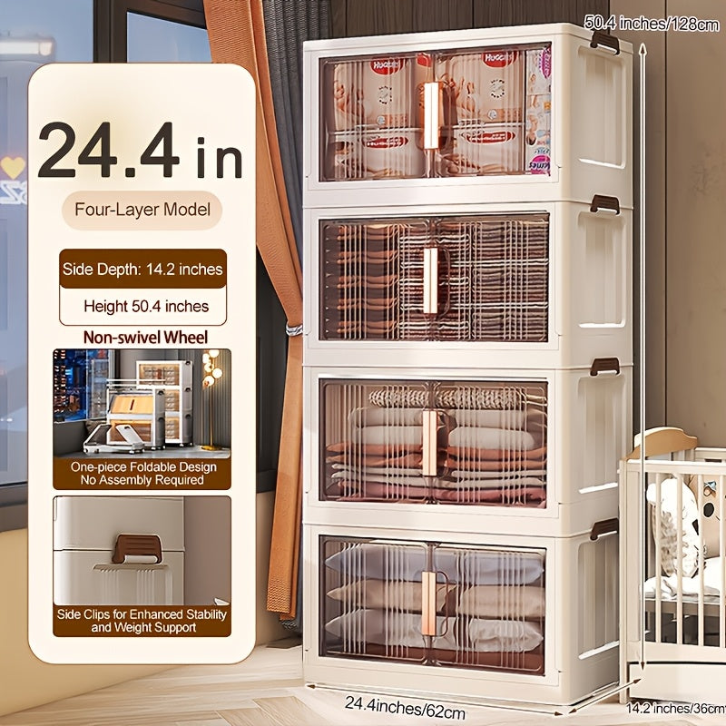 Storage Bins – 29 2In Folding Storage Cabinet 3 4 5-Tier Extra Large Plastic Storage Bins with