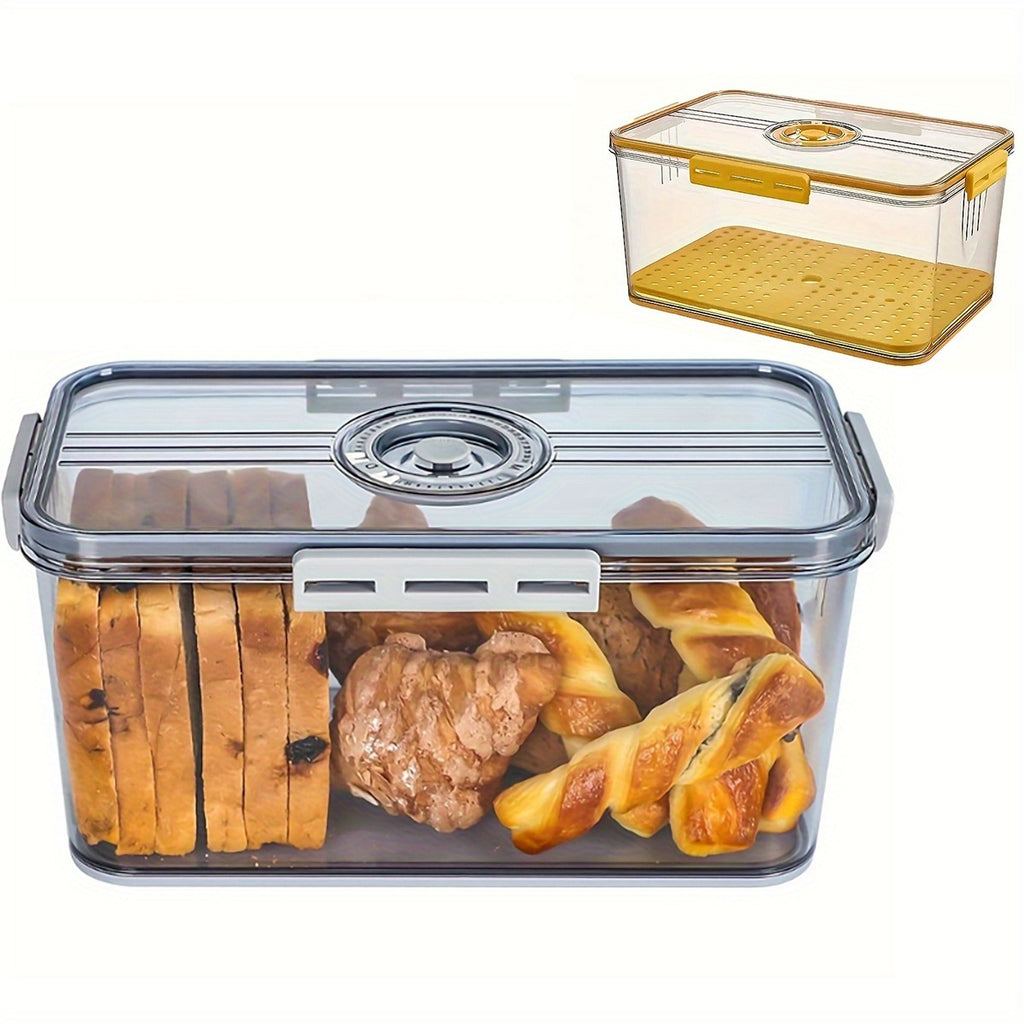 1pc Sealed Bread Storage Containers - Bread Boxes, Portable And Leak Proof Food Sealers with Date Recording Device, for Bread, Toast, Fruits And Vegetables, Kitchen Organizers And Storage, Kitchen Tools