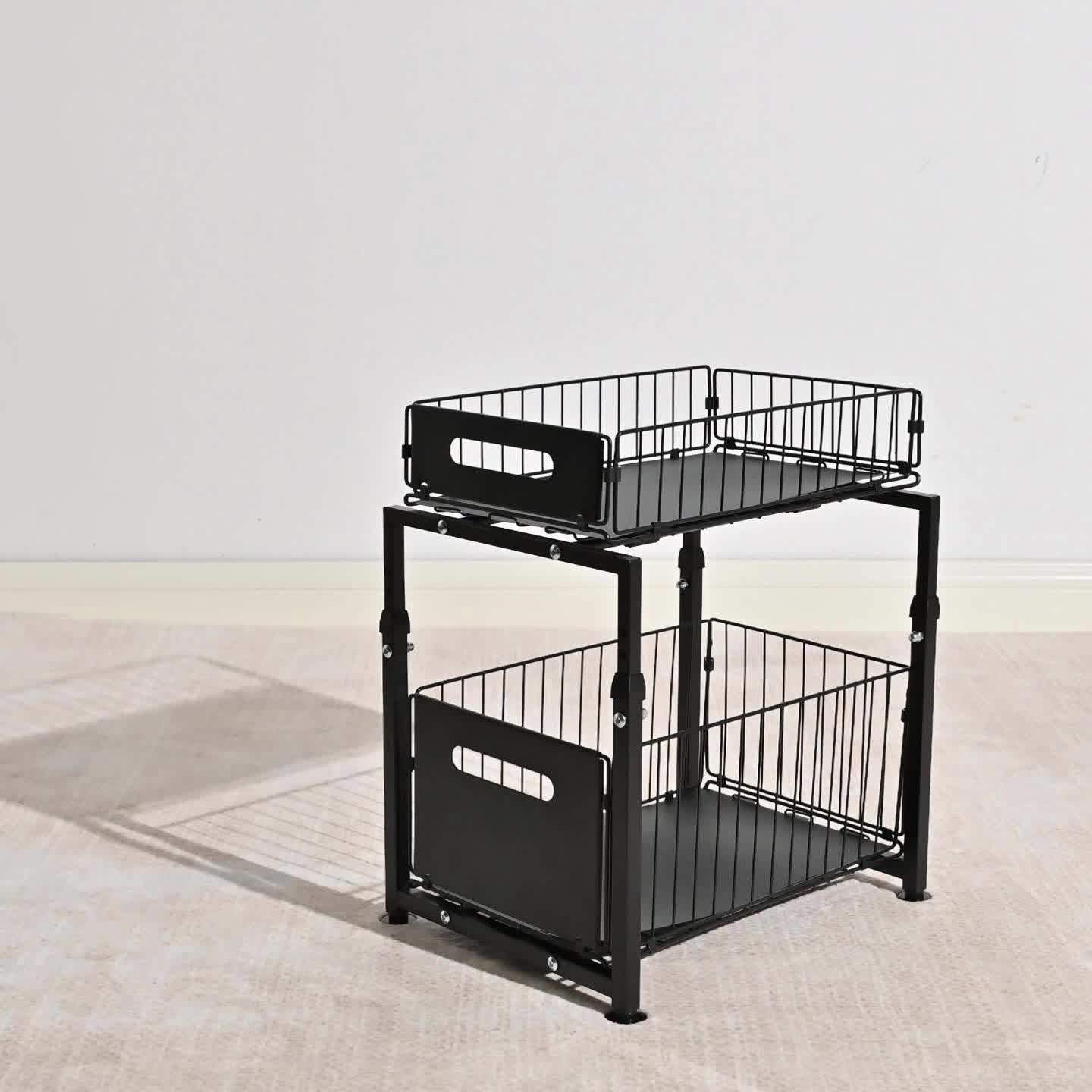 1 Pack Multi-Purpose Under Sink Organizers And Storage, 2 Tier Pull Out Cabinet Organizer Drawer, Sliding Shelf for Kitchen, Bathroom, Pantry, Dorm & Living Room, Home Storage Cabinet, Kitchen Sink Organizer, Bathroom Organizer Rack